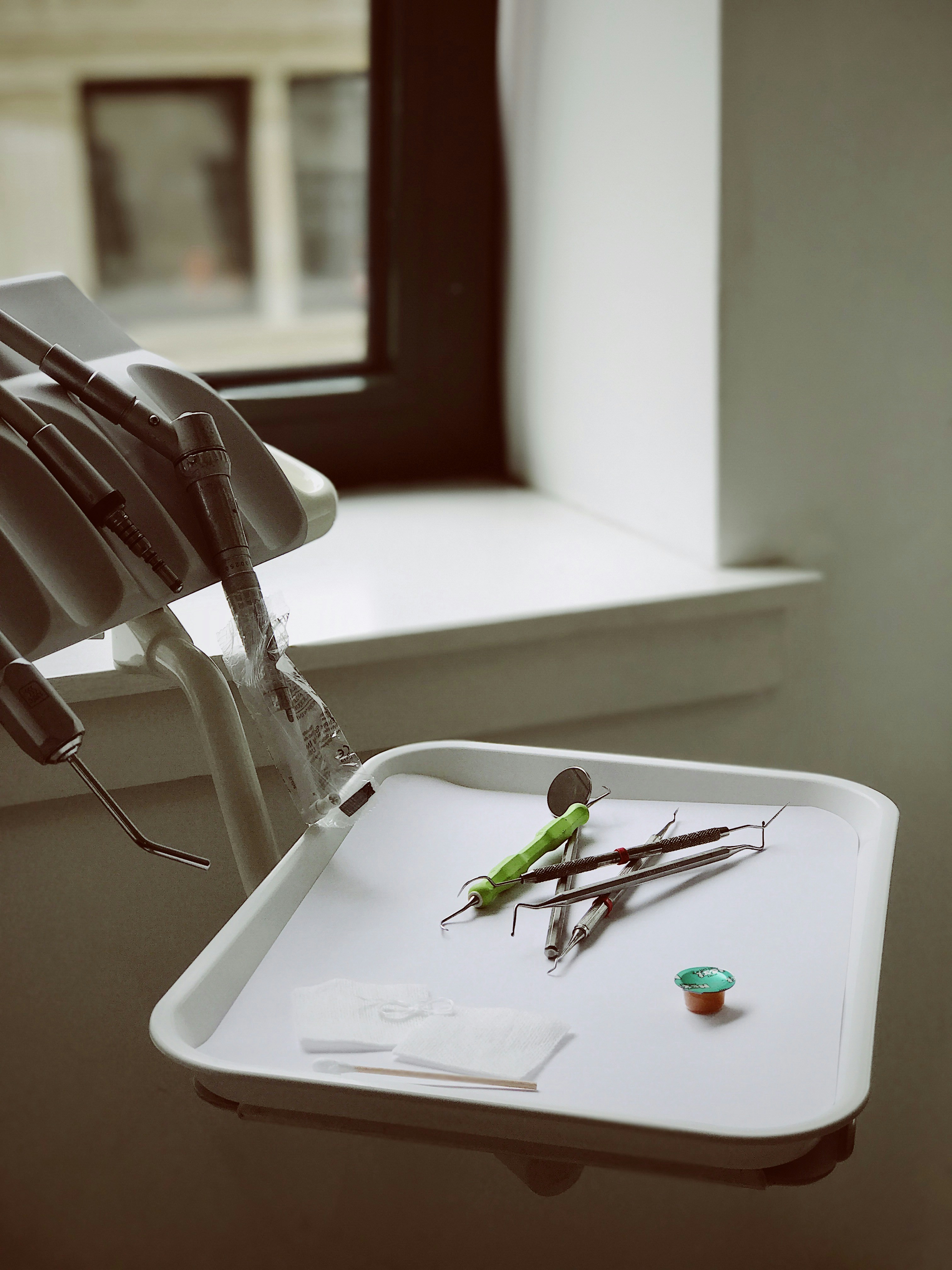 Dental instruments prepared in a clean treatment room